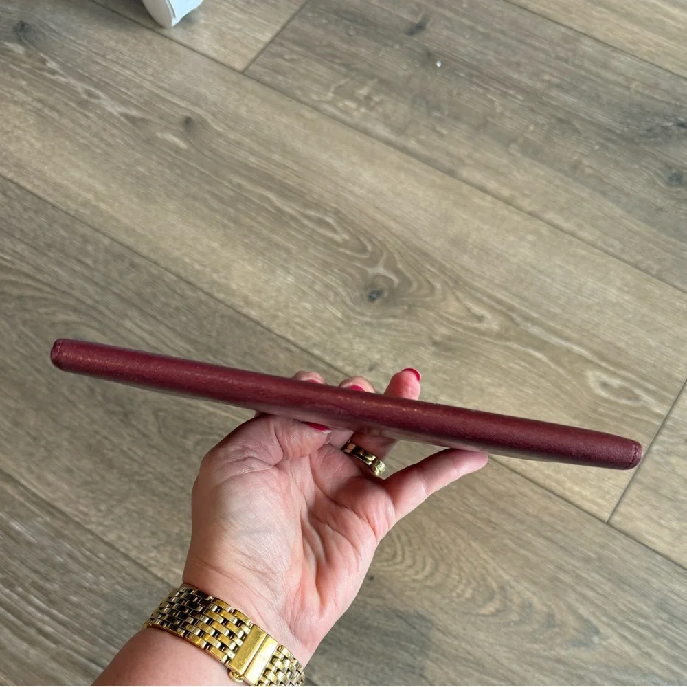 Cartier Burgundy Unisex Long Leather Bifold Wallet